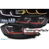 VW Golf 7 (17-19) priekšējie lukturi FULL LED DRL, dinamiskie pagriezieni, melni, sarkanas līnijas