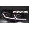 VW Golf 7 (13-17) priekšējie lukturi LED DRL, dinamiskie pagriezieni, melni, sarkanas līnijas