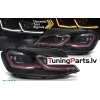 VW Golf 7 (17-19) priekšējie lukturi LED DRL, dinamiskie pagriezieni, melni, sarkanas līnijas