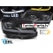 VW T6 (15-19) priekšējie FULL LED DRL lukturi, dinamiskie pagriezieni, gaismas sveiciena funkcija, melni, hromētas līnijas