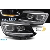 VW Caddy (15-20) priekšējie FULL LED lukturi, dinamiskie pagriezieni, melni